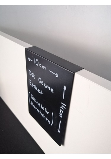 10 Adet Silinebilir Karatahta Siyah Etiket 14 x 10 CM Ahşap Raflar