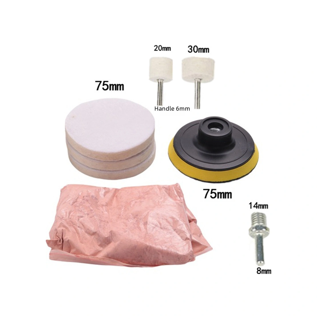 Padalink Oto Cam Ve Jant Parlatma Seti 8 Parça - Dayanıklı Malzeme, Kuru Tutkalı Fırça Disk, Parlatma Tozu İle Derin Çizikler Ve Yırtıklar Giderir