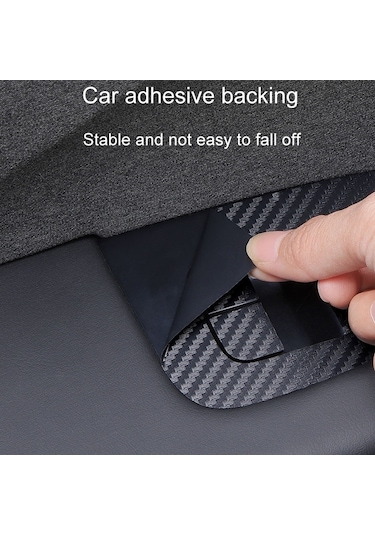 4pcs /tesla İçin Set Model 3 Asansör Penceresi Düğmesi Çıkartma Araç İç Mekan, Stil: Karbon Fiber