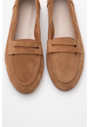 Luvishoes F02 Toprak Süet Kadın Babet Toprak