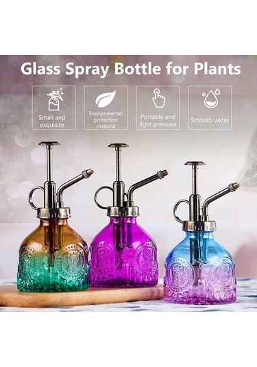 Reedark Retro Cam Bitki Spreyleri İçin Şık Cam Sulama Şişesi, 200ml Kapasiteli, Ev Ve Ofis Temizliği İdeal