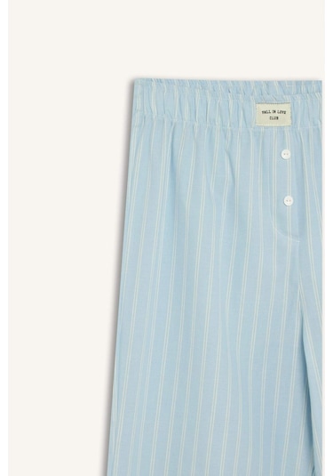 DeFacto Uzun Boy Poplin Pijama Altı-Fall in Love E7653AX25SPBE768