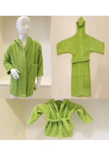 Bebek Bornozu Çocuk Bornozu Bukle Pamuklu Kapşonlu Bornoz