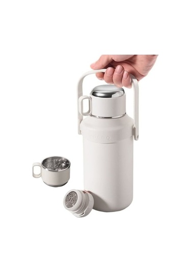 Ankatek Taşınabilir 316 Açık Hava Sporları Bardak, Yüksek Görünümlü Vakumlu Kolu Su Isıtıcısı-beyaz 1.2 L Beyaz Beyaz