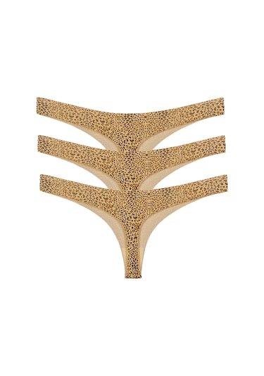 Vanilya Secret Lazer Tanga Leopar Desenli 3'lü Paket Taş