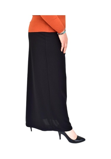 Kadın Uzun Lastikli Kalem Etek Bgl-st04727 Siyah