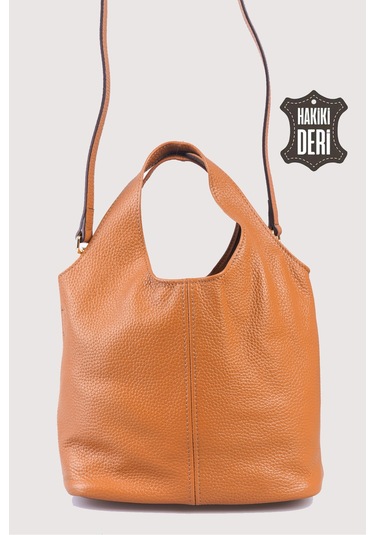 Hakiki Deri Kadın El Çantası Taba Smr9200 Taba