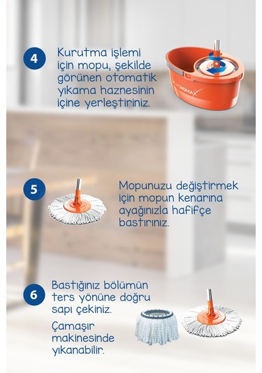 Faster Yeni Nesil Otomatik Temizlik Seti Pratik Kolay Sıkma Döner Başlık