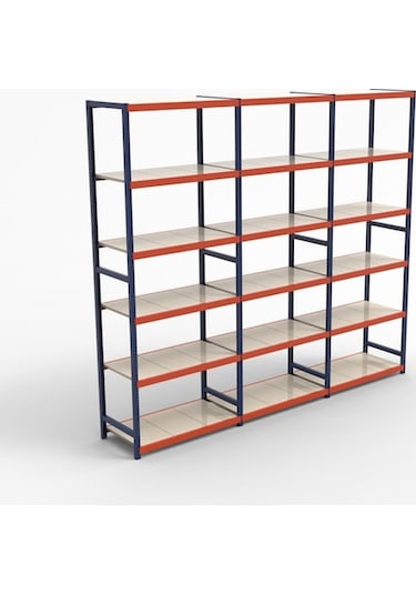 Rafburada Rafburada® 4 Katlı Depo Rafı. 150-300 Kg Taşıma Kapasiteli Hafif