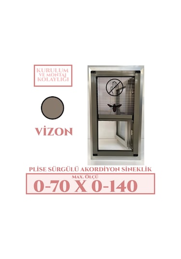 Plise Akordiyon Sineklik En:0-70 X Boy:0-140 Tüm Kapı Çeşitleri
