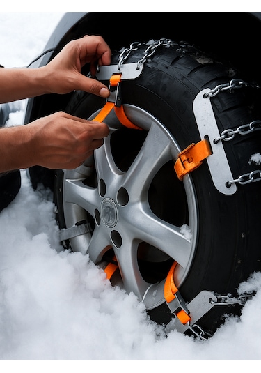 Yeni Araç Kar Zinciri Araba Kış Zinciri 6 Adet Takmatik Zincir Özel Tasarım Zincir L