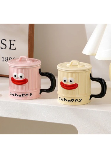 Komik Karakter Tasarımlı Seramik Kupa Bm-1435 Bej