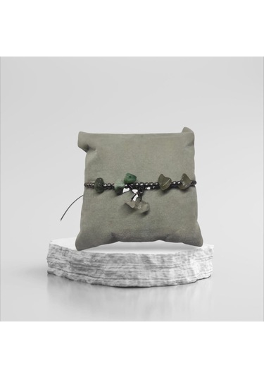 Hint Akik Taşı Halhal Doğal Taş Bileklik Hal Hal Ayarlanabilir İpli Akik Kristalize Kırık Taş Şifalı Halhal Bileklik Çok Renkli