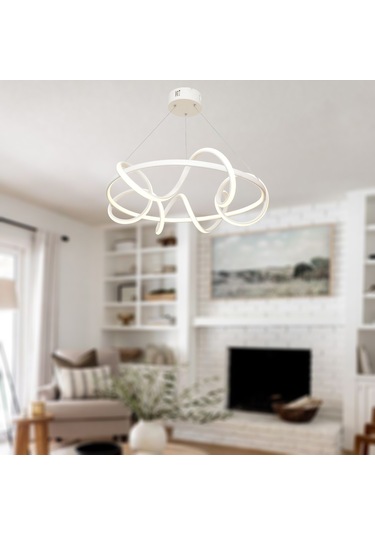 Tt314-By Tt Aydınlatma Büyük Sarmal Modeli Mat Beyaz Led Avize