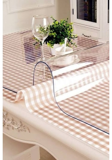 Şeffaf Masa Örtüsü,1.4 Mm Pvc Koruyucu Mat, Muşamba Naylon Yemek Masası Örtüsü