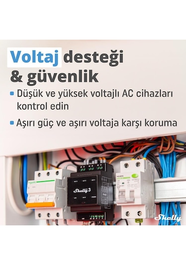 Shelly Pro 3 Dın Ray 3 Kanal Akıllı Röle