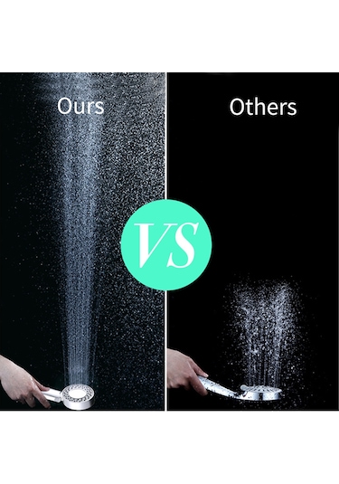Kosona Yüksek Basınçlı Çift Yönlü Su Atımı Duş Başlığı - Yağmur Ve Buhar Modu, Su Tasarrufu, Anti-koroziv Abs, Gümüş Rengi Diğer