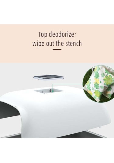 Deodorant Çöp Kutusu Kedi Tepsisi Tamamen Kapalı Evcil Hayvan Çöp Kutusu Plastik Tuvalet, Evcil Hayvan Aksesuarları, Yüksek Kapasiteli Çöp Tepsisi, Temizlik Pembe Pembe Beyaz