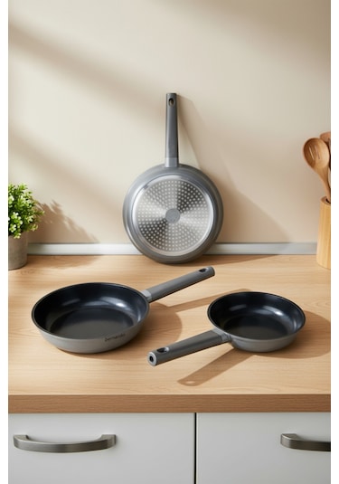 Bernardo Chef Döküm 3 Parça Tava Seti Gri Gri