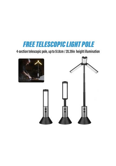 Çok İşlevli Led Açık Kamp Feneri, Cmping Işık/el Feneri Gri