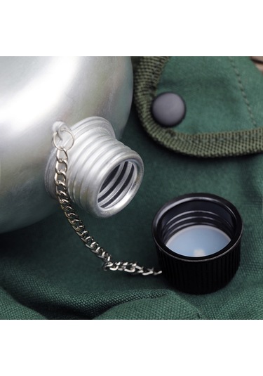 Teltree Alüminyum Kamp Mutfak Seti: 850ml Kanteen, 600ml Bardak Ve Odun Ocağı - Doğa Maceraları İçin Gümüş