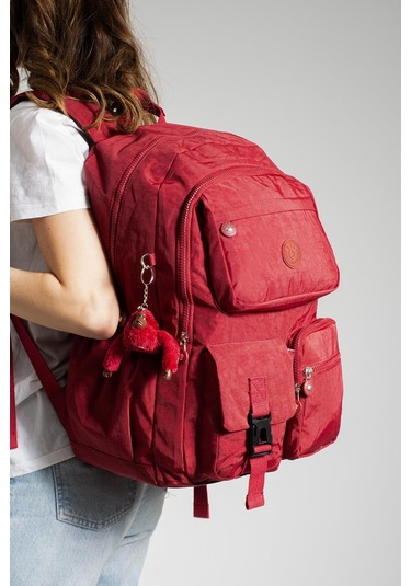 Ultra Hafif Çok Cepli Su Geçirmez Sırt Çantası Kırmızı Model: 571-1k - Kırmızı