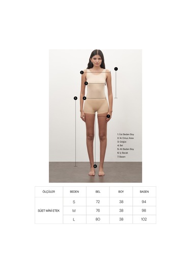 Süet Mini Etek Vizon