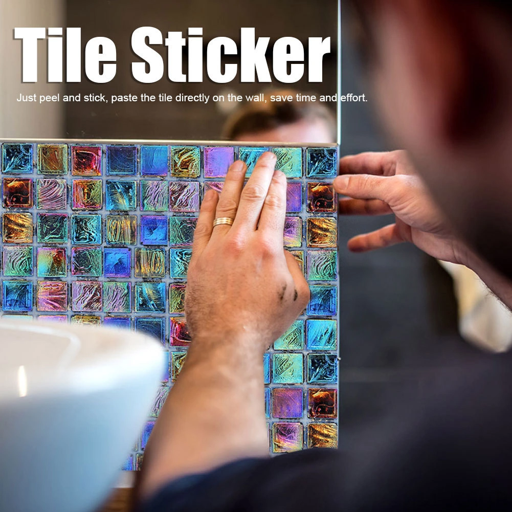 Geeroyoo Islak Ve Kuru Mekanlar İçin Isıya Dayanıklı, Kolay Yüklenir Pvc Mosaik Duvar Sticker 3d Dekoratif, 200x20cm Diğer