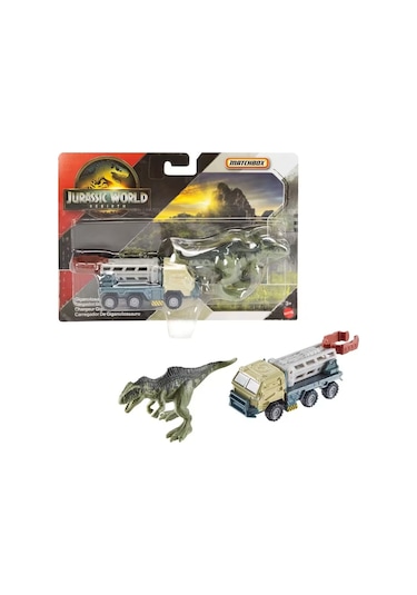 Matchbox Jurassic World Dino Transporter Arabaları Gıganotosaurus Çok Renkli