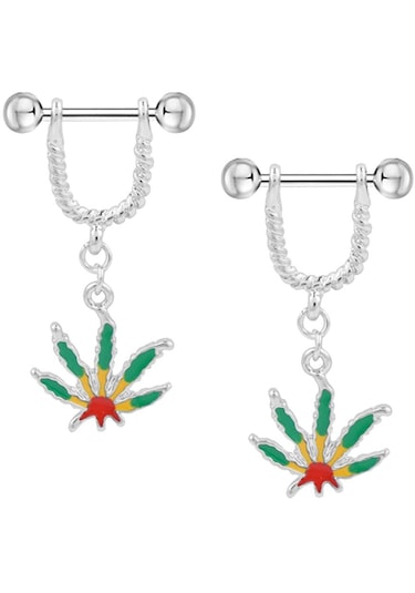 Homyl 1 Çift Dangle Düz Kırmızı-sarı-akçaağaç-yaprağı Kırmızı