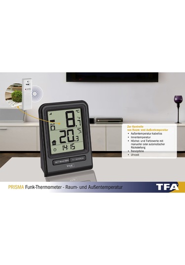 Tfa Dostmann Transmitterli. Kablosuz İç ve Dış Termometresi