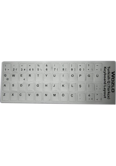Laptoplar Için Türkçe (Q) Klavye Sticker Gri