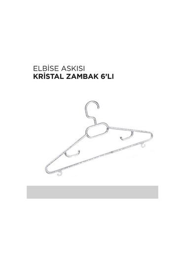 Elbise Askısı Kristal Zambak 6'lı Çok Renkli