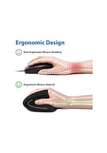 Ergonomik Fare, Dikey Kablosuz Bilgisayar Faresi 2.4g