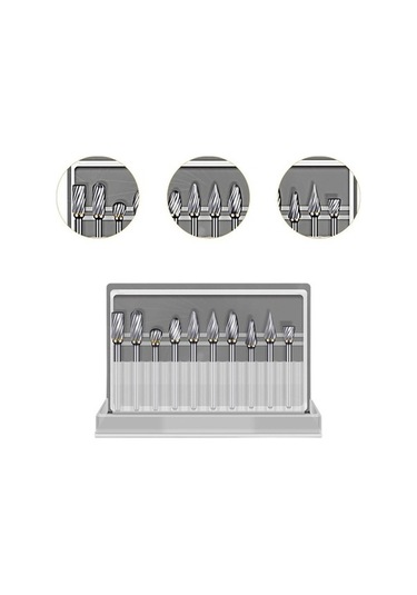 Tongxida 10 Adet Karbür Freze Seti - Tungsten Çelik Tek-kesim, Uygulamalı Alet Seti
