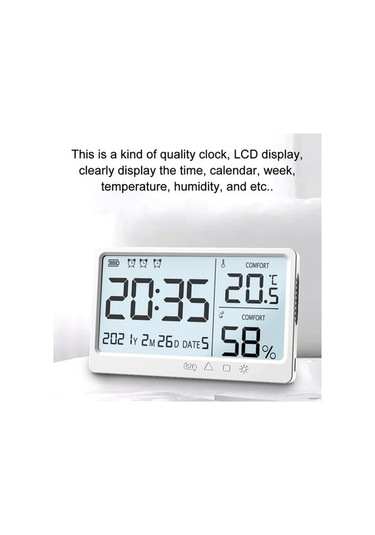 Dancemonkey Yüksek Hassasiyetli Dijital Termometre Ve Nem Ölçer - Alarmlı Saat