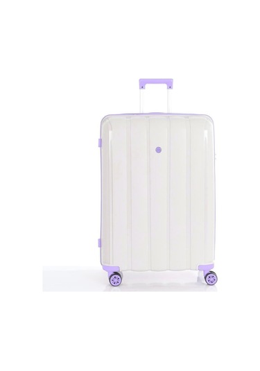 Mçs 3lü Set Kırılmaz Silikon Seyahat Valizi Bavulu V305 Kemik Lila Bej
