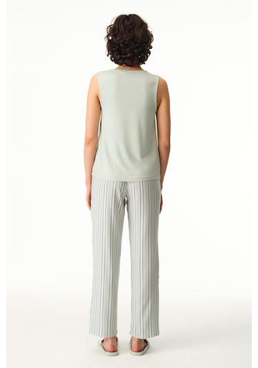 Penti Açık Yeşil Serenity Çizgili Pant Pijama Altı Ge22