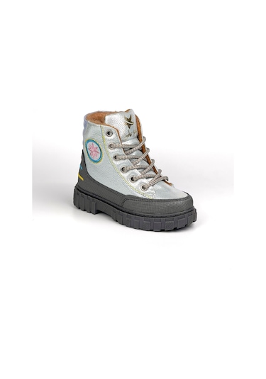 Kız Çocuk Gümüş Platin İçi Kürklü Termo Taban Suya Soğuğa Dayanıklı Günlük Rahat Bot Platin