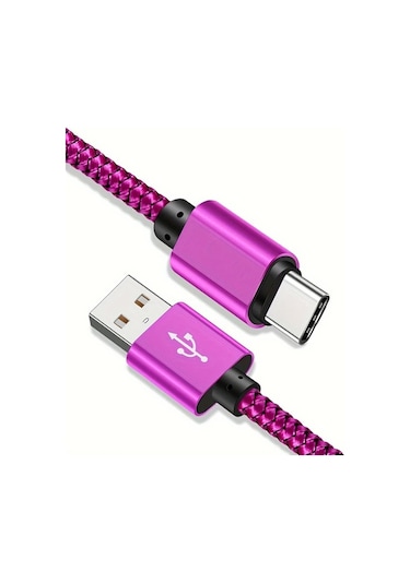 Oldfriend 2.4a Hızlı Şarj Usb-c Kablosu - Ultra/s23+/s22/s22+/s21 İçin Dayanıklı Nylon Örgülü Uzun Mavi 3m