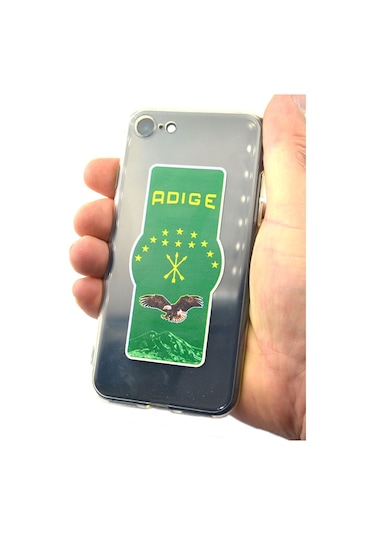 Adige Çerkes Bayrak Telefon Tablet Etiketi