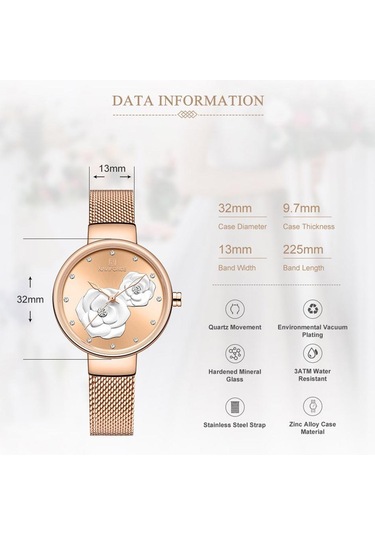 Mavi Naviforce Kadınlar Lüks Gül Altın Kol Saati Bayanlar Moda Sainless Çelik Analog Kuvars Saatler