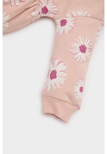 DeFacto Kız Bebek Çiçekli Uzun Kollu Elbise E5788A525SPPN672 Pembe