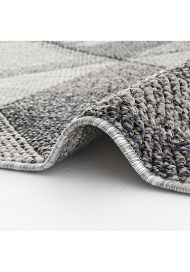 Cool Halı Bress 1401 Gri Hav Toz Vermez Hasır Dokulu Salon Mutfak Antre Bukle Örgü Modern Desen Halı