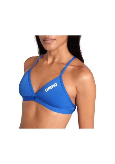 Arena Team Swim Top Tie Back Solid Kadın Mavi Yüzücü Bikini Üstü 004768720 Mavi