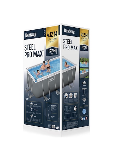 Bestway 56457 Steel Pro Max Above Ground Pool Set 4.12 M X 2.01 M X 1.22 M