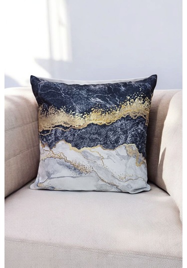 Modern Tarz Dijital Baskılı 4 Lü Dekoratif Kırlent Kılıfı Seti 43x43 Cm Şık Ve Renkli Tasarımlar Siyah