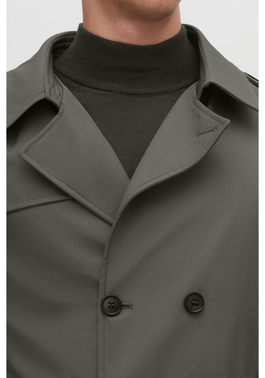 Ds Damat Regular Fit Haki Apoletli Beli Kemerli Pardösü/Trenckot 1hf08ort00013 Haki