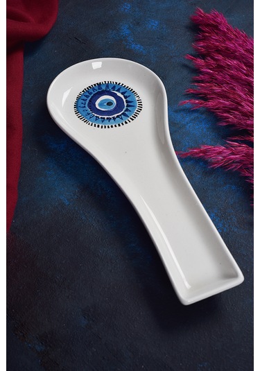 Piatti Naturali Seramik Nazar Kirli Kaşıklık Tezgah Üstü Kepçe Kaşık Altlığı