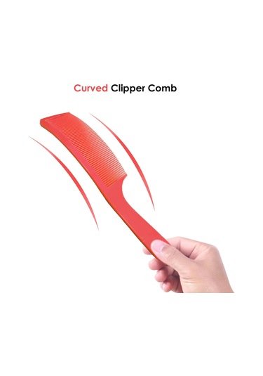 Suntek Berber Stilisti Kavisli Şekillendirme Tarak Kırmızı